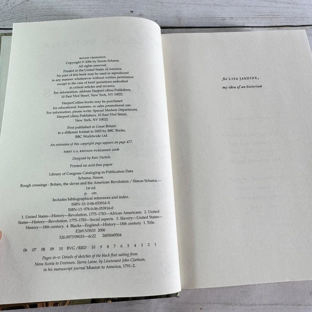 Rough Crossings Simon Schama 2006 First US Edition American Revolution